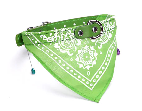Small Pet Bandana with Adjustable Leather Scar