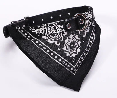 Small Pet Bandana with Adjustable Leather Scar