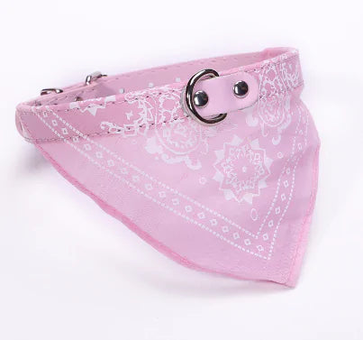 Small Pet Bandana with Adjustable Leather Scar