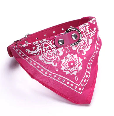Small Pet Bandana with Adjustable Leather Scar